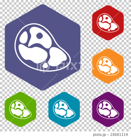 Steak icons set 28881119