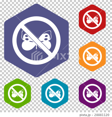 No butterfly sign icons set 28881120