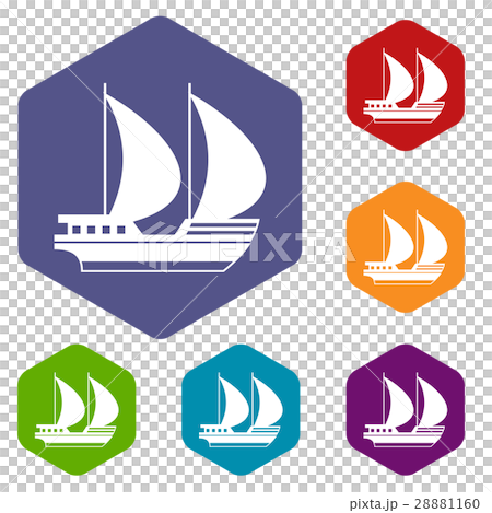 Big yacht icons set - Stock Illustration [28881160] - PIXTA