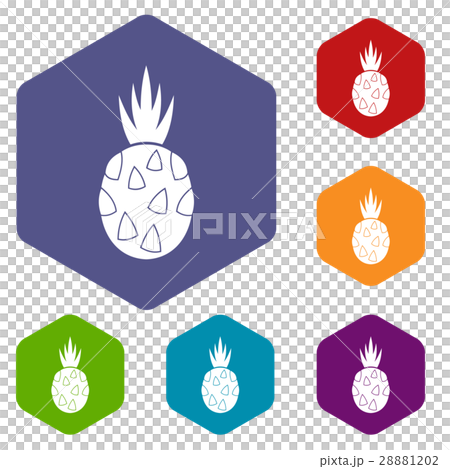 Pitaya, dragon fruit icons set Pitaya, dragon fruit icons set 28881202