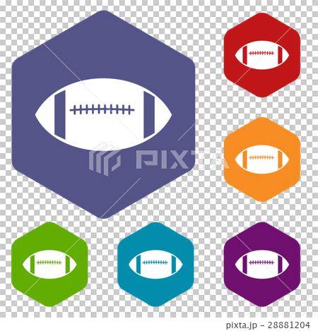 Rugby ball icons set Rugby ball icons set 28881204