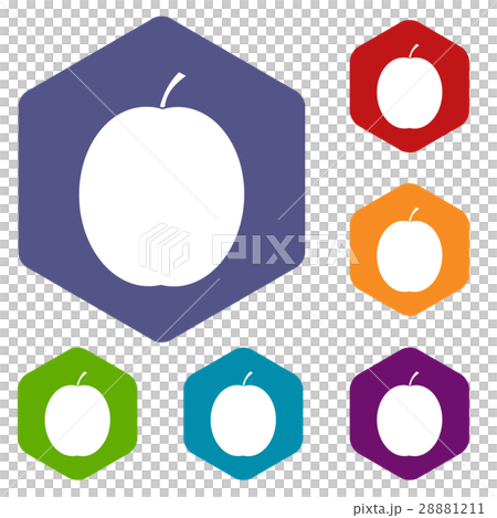 Fresh apricot icons set Fresh apricot icons set 28881211