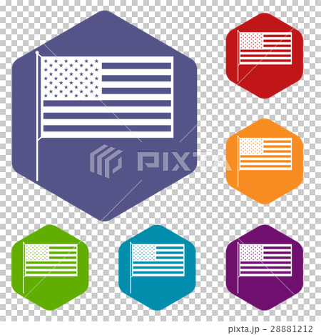 American flag icons set American flag icons set 28881212