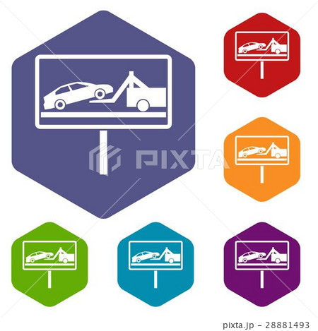 No parking sign icons set 28881493