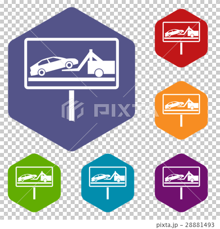 No parking sign icons set 28881493