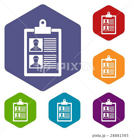 Resume of two candidates icons set Resume of two candidates icons set 28881565