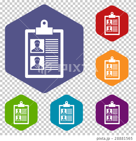 Resume of two candidates icons set Resume of two candidates icons set 28881565
