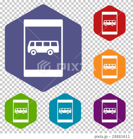 Bus stop sign icons set Bus stop sign icons set 28881611