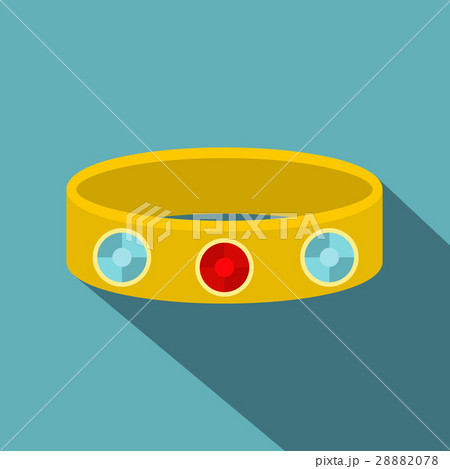 Vintage gold bangle icon, flat style Vintage gold bangle icon, flat style 28882078