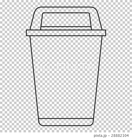 Flip lid bin icon, outline style 28882104