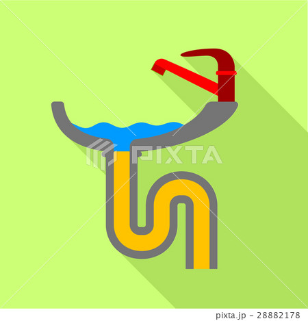 Bathroom sink icon, flat style 28882178