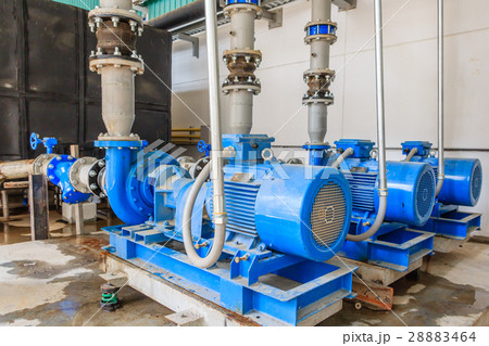 Large industrial water treatment and boiler room. Large industrial water treatment and boiler room. 28883464