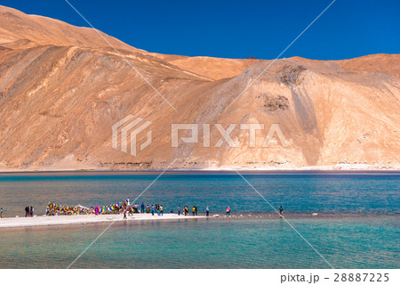 Pangong Lake against blue sky Pangong Lake against blue sky 28887225