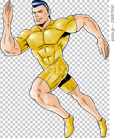 American Comic Athlete Yellow Stock Illustration