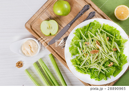 Waldorf Salad with walnuts, green apple and celery 28890965