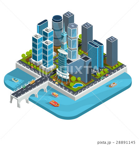 Vector isometric 3D illustrations of modern urban 28891145