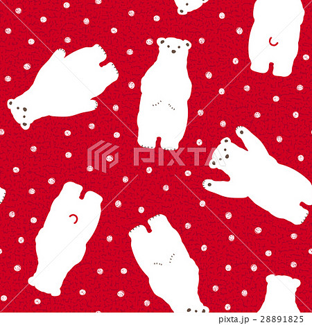 かわいい白クマのシームレスパターン 28891825
