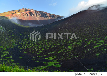 富士山、宝永火口越しに山頂、夜明け頃 富士山、宝永火口越しに山頂、夜明け頃 28893676