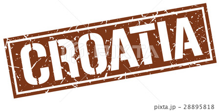 Croatia brown square stamp Croatia brown square stamp 28895818