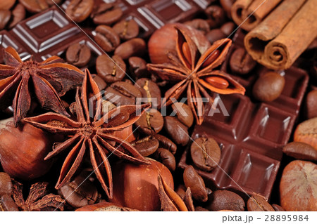 Coffee, chocolate, star anis and hazelnuts Coffee, chocolate, star anis and hazelnuts 28895984