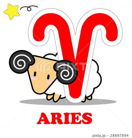 Aries cartoon with Big Zodiac sign icon vector Aries cartoon with Big Zodiac sign icon vector 28897894