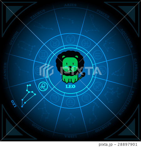Astronomy of Leo Zodiac Circle with zodiac sign 28897901