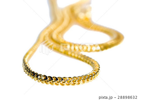 Gold necklace 96.5 percent gold grade isolated Gold necklace 96.5 percent gold grade isolated 28898632