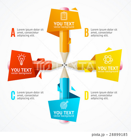 Business Infographic Pencil Banner Card. Vector Business Infographic Pencil Banner Card. Vector 28899185