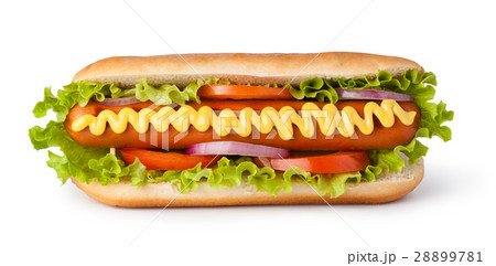 Hot dog with mustard 28899781