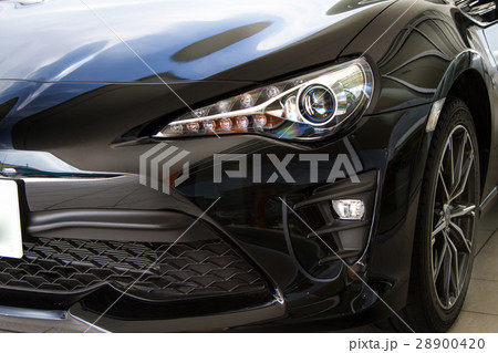 ブラックスポーツカー【フロント】 28900420