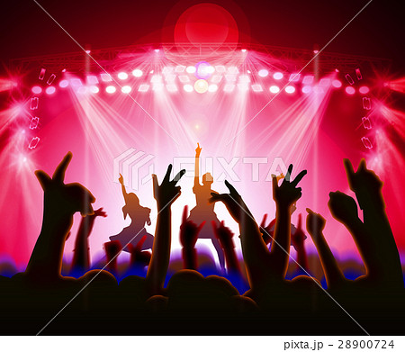 女性アーティスト ライブステージのイラスト素材 0724