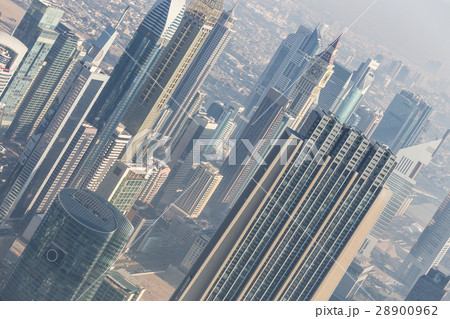 Aerial view of Dubai downtown skyscrapers. Aerial view of Dubai downtown skyscrapers. 28900962