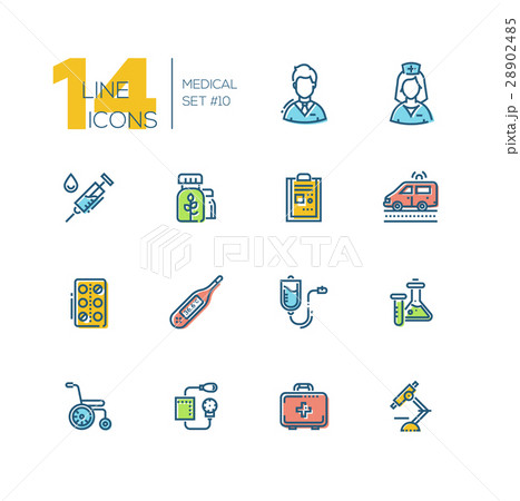 Medical Equipment - thick line icons set 28902485