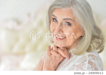 Beautiful happy elderly woman Beautiful happy elderly woman 28909012