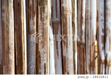 a wall build on wicker bamboo 28910811