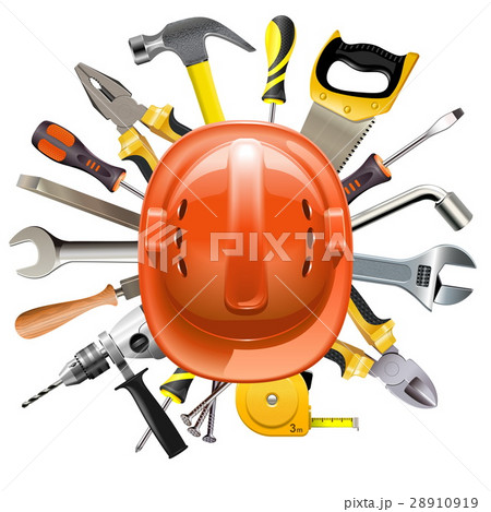 Vector Construction Helmet with Tools Vector Construction Helmet with Tools 28910919