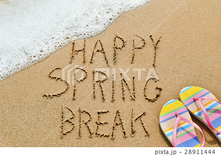text happy spring break in the sand 28911444