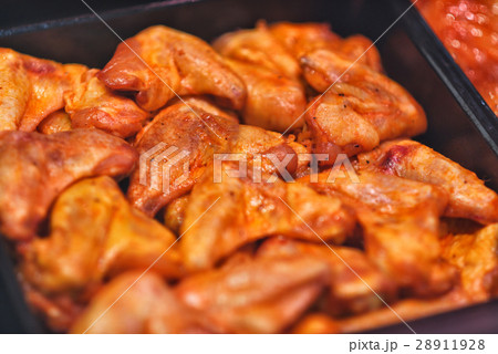 Raw fresh steak in supermarket, grocery market. 28911928