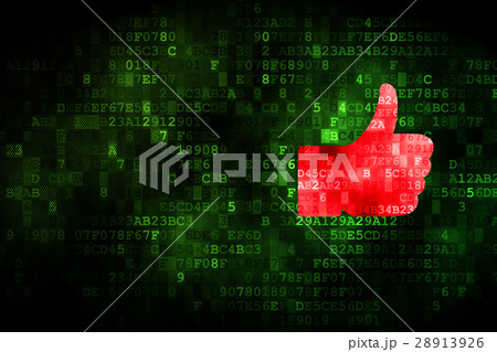 Social media concept: Thumb Up on digital 28913926