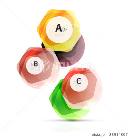 Geometrical hexagon aqua elements 28914307