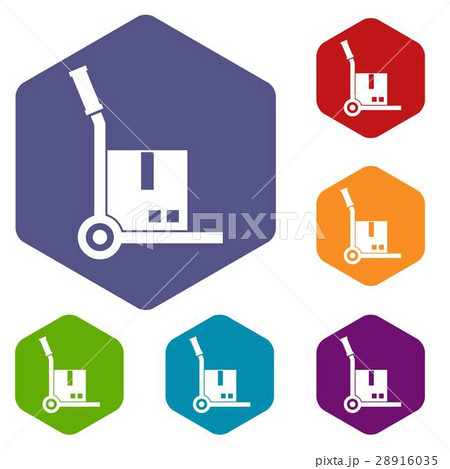 Truck with cargo icons set 28916035