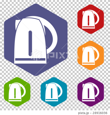 Electric kettle icons set 28916036