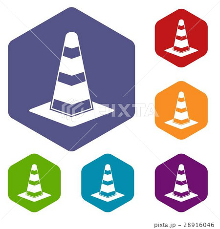 Traffic cone icons set Traffic cone icons set 28916046