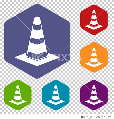 Traffic cone icons set Traffic cone icons set 28916046