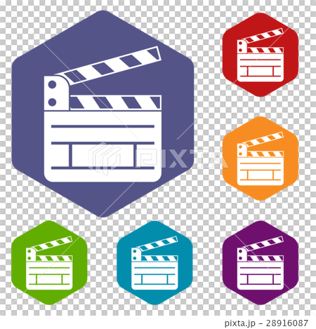Clapperboard icons set 28916087