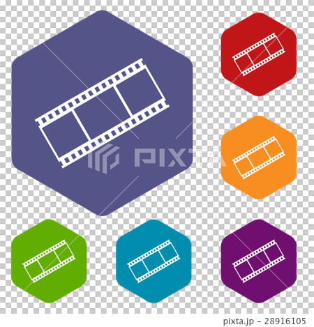 Film with frames icons set 28916105