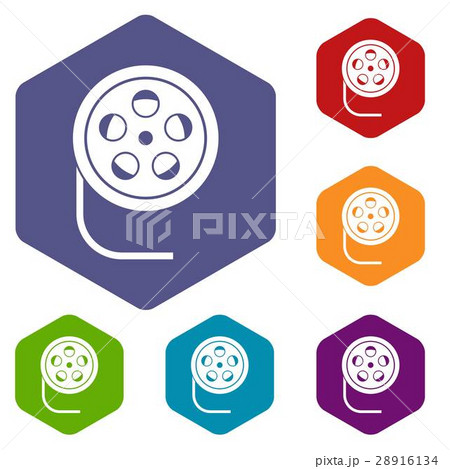Reel with film icons set 28916134