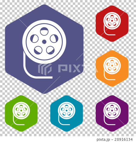 Reel with film icons set 28916134