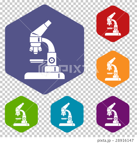Microscope icons set 28916147