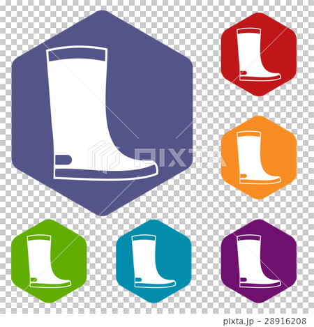 Rubber boots icons set Rubber boots icons set 28916208